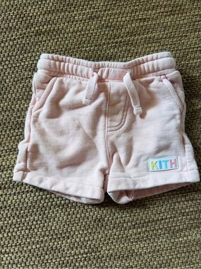 Kith Kids Pastel Pink Logo Drawstring Shorts
